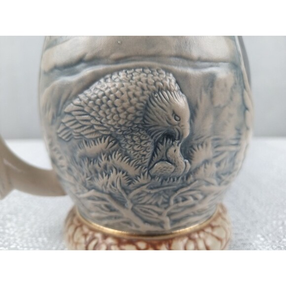 Bald Eagle Stein Woodlands Series In Original Box Forest Artwork With Eagles - Picture 9 of 12